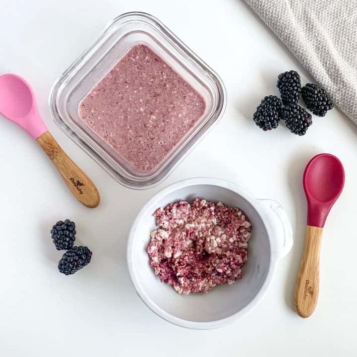7 month old recipe Cottage Cheese Blackberry Millet