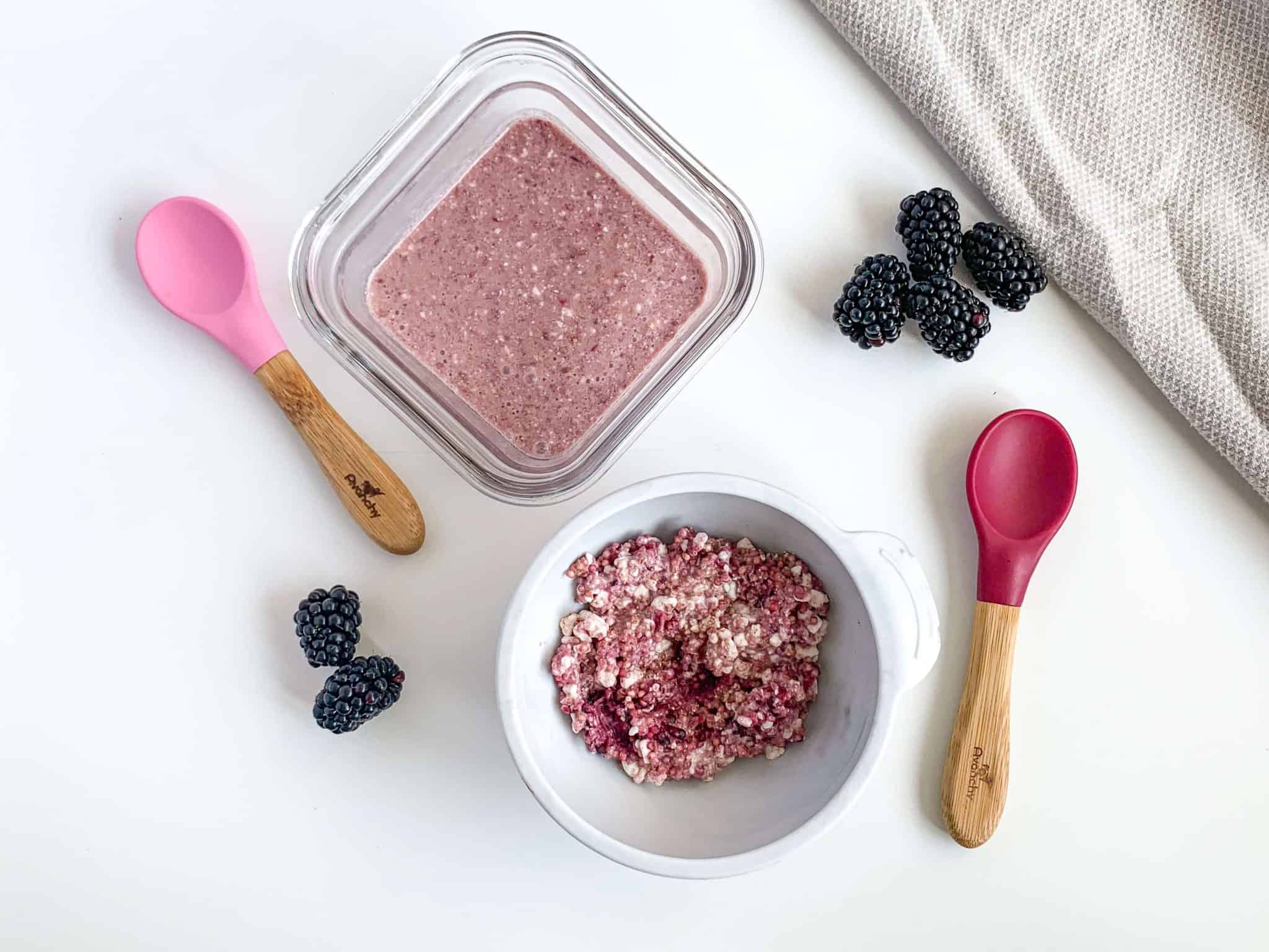 7 month old recipe Cottage Cheese Blackberry Millet