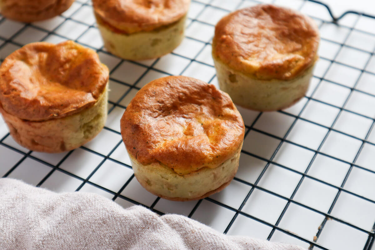 Quinoa muffins on a cooling rack