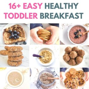 collage of easy healthy ideas for toddler breakfast