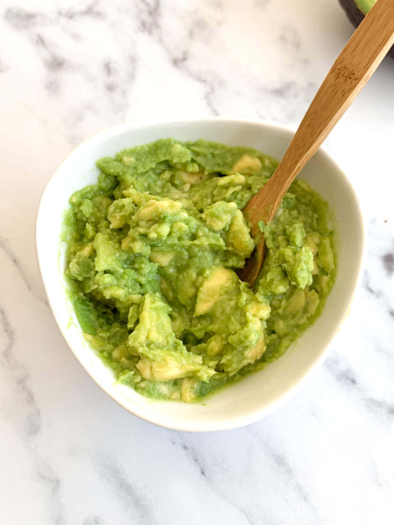 mashed avocado for baby