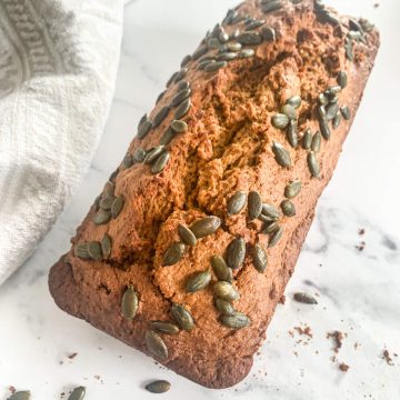 Pumpkin Bread with coconut oil and agave syrup