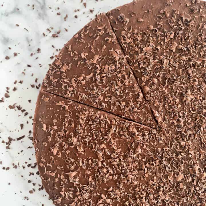 Easy Vegan Chocolate Cake with cut out