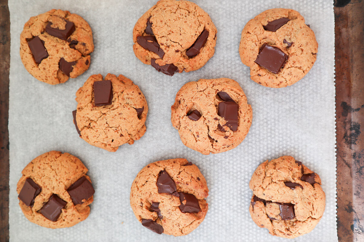 cookies on a baking sheet.