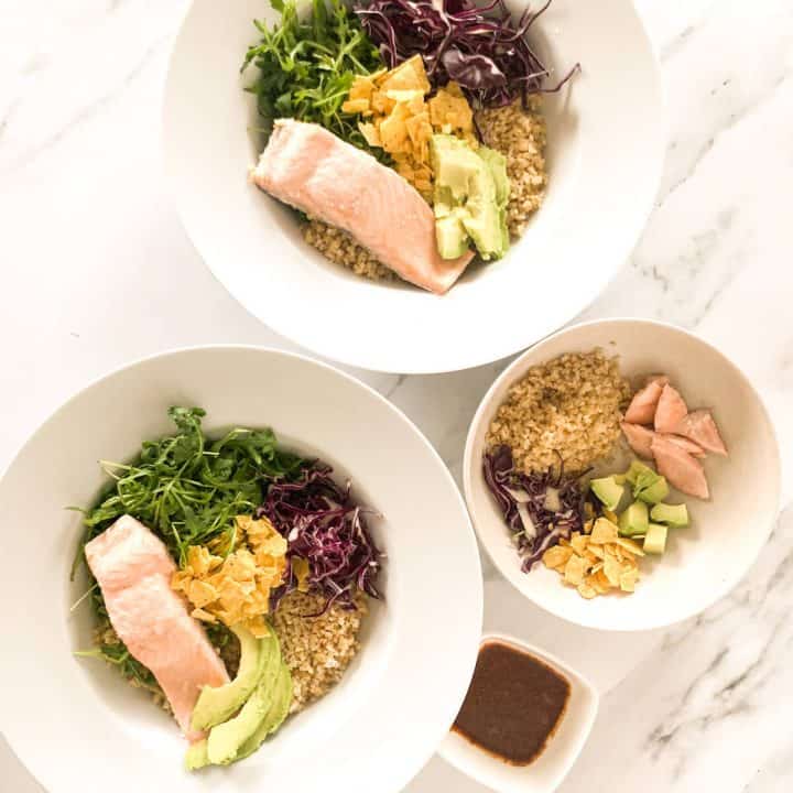 Sweetgreen fish taco adaptation with salmon and bulgur