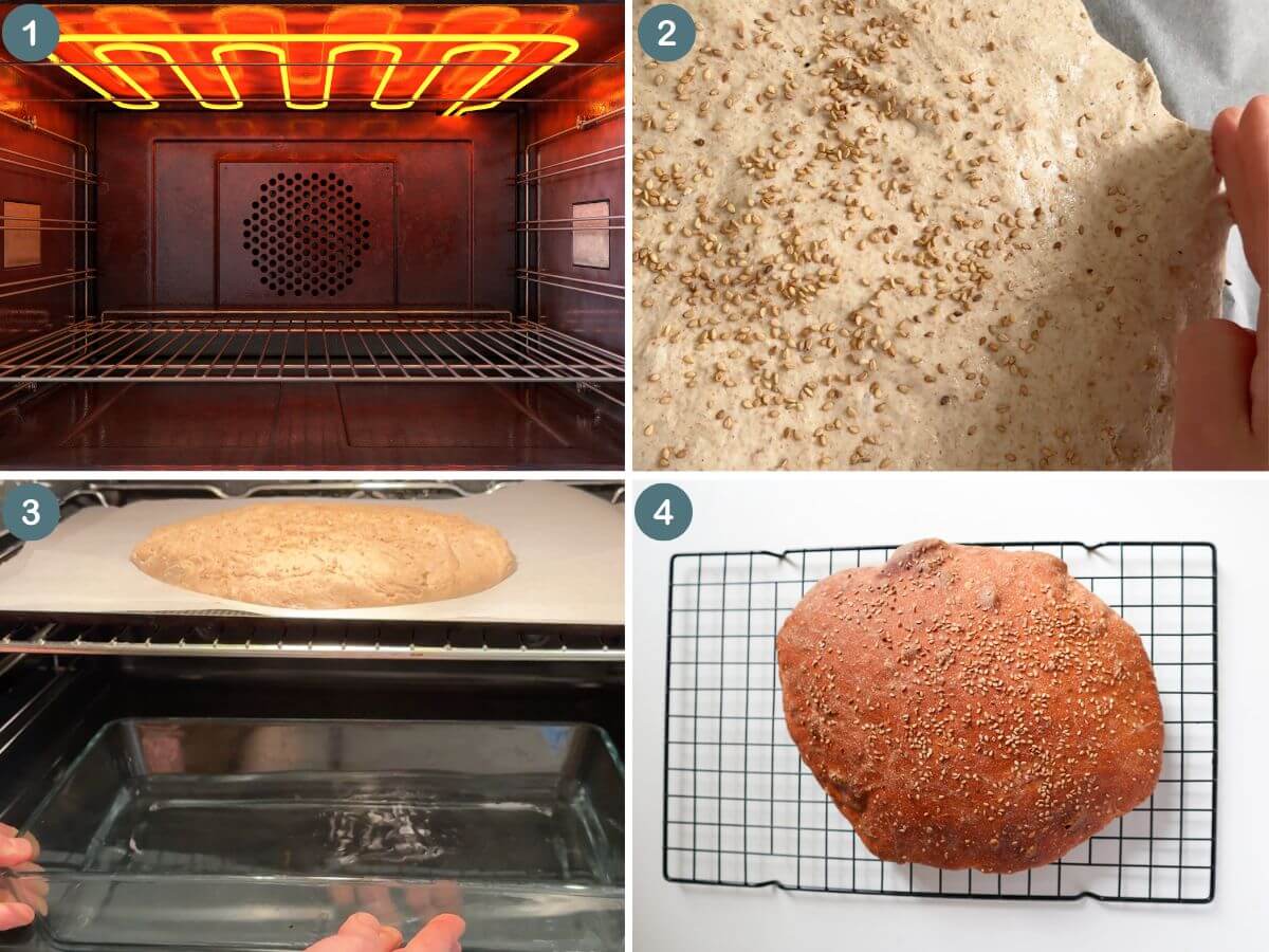 Collage of 4 images showing how to make the recipe.