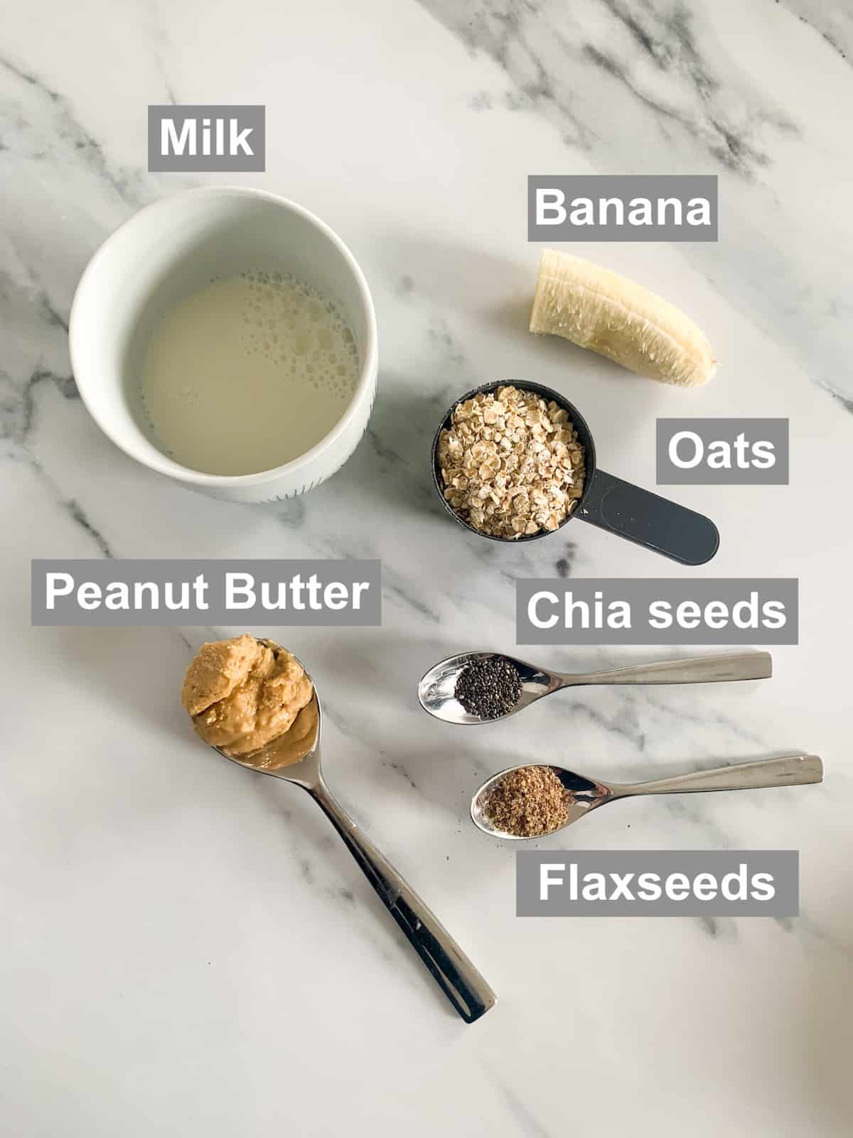 Peanut Butter overnight oats for baby and toddler ingredients 