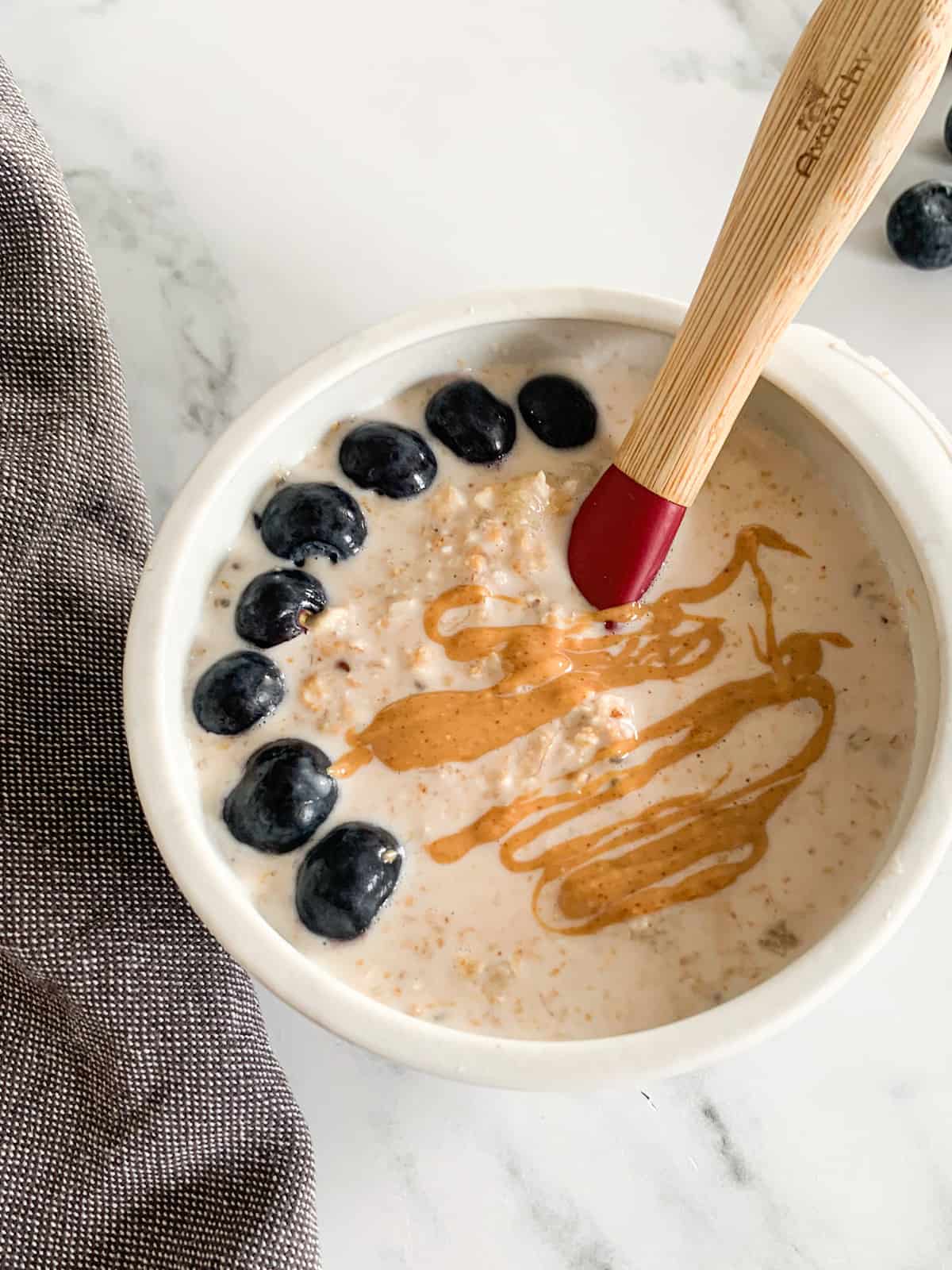 Peanut Butter overnight oats for baby and toddler 