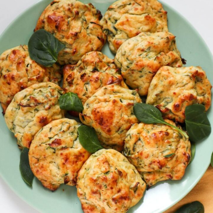 Baked Spinach and Ricotta Patties on a plate