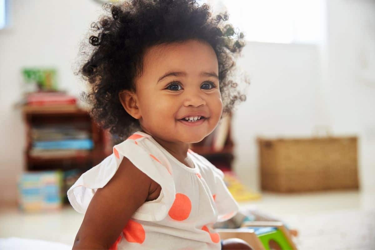 toddler smiling