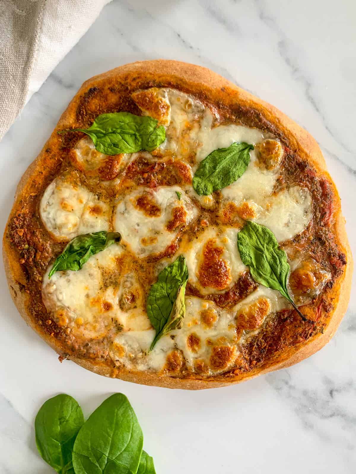 pizza on marble background