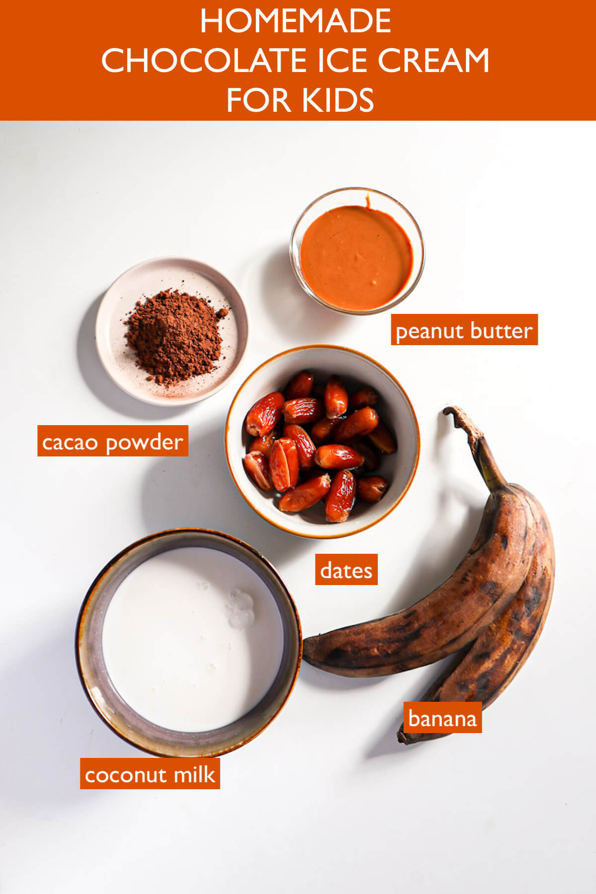 labelled ingredients on a white background.