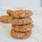 4 Healthy applesauce oatmeal cookies stacked