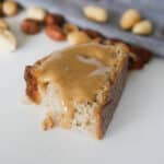 hazelnut butter dripping on bread