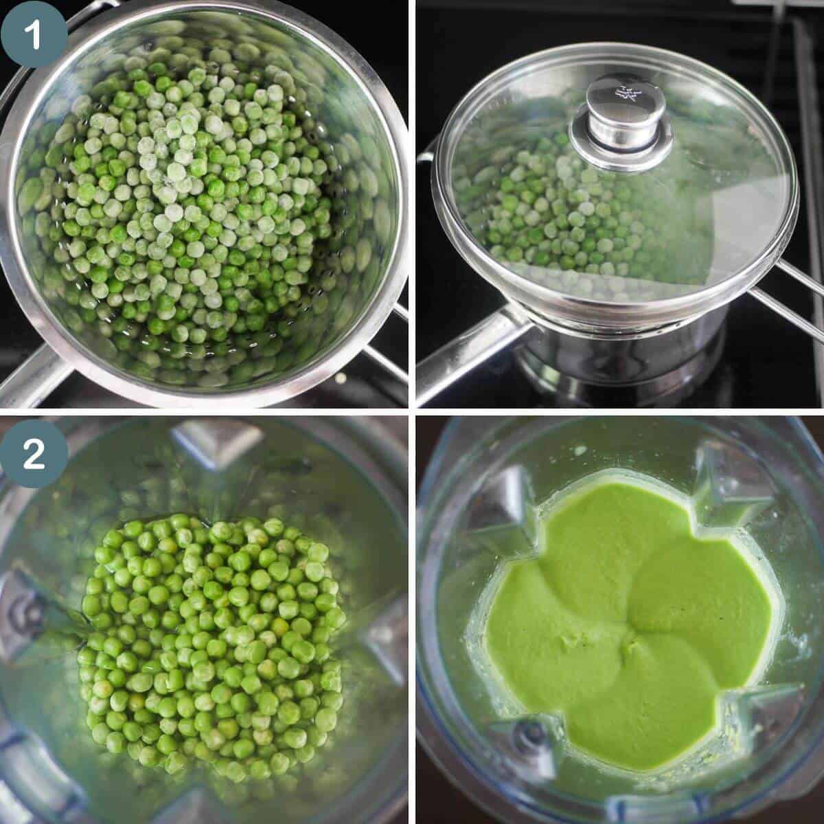 step by step photos of how to make pea puree for baby and as a side dish