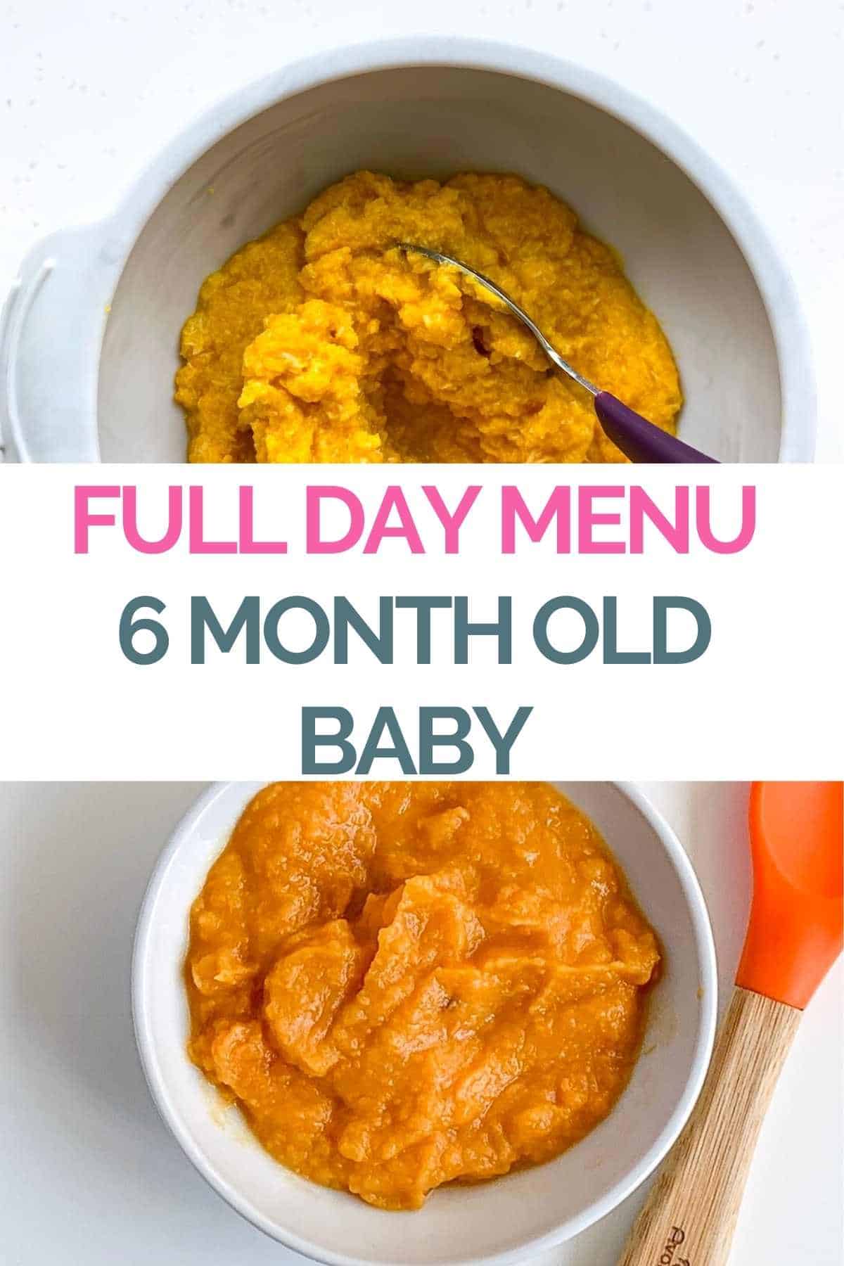 baby 6 months food menu photo of recipes in meal plan 