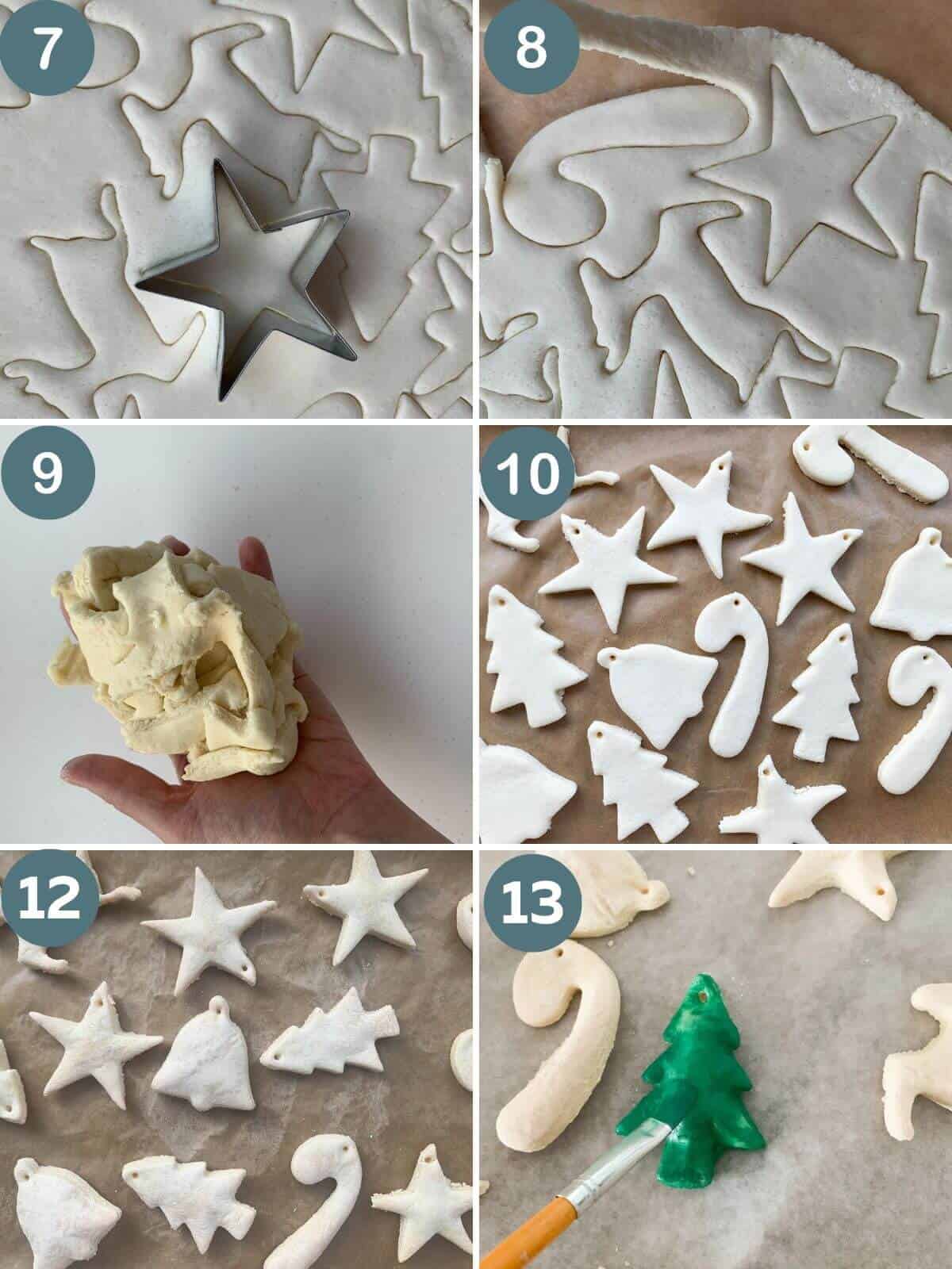 photos of steps 7 -12 on how to make salt dough 