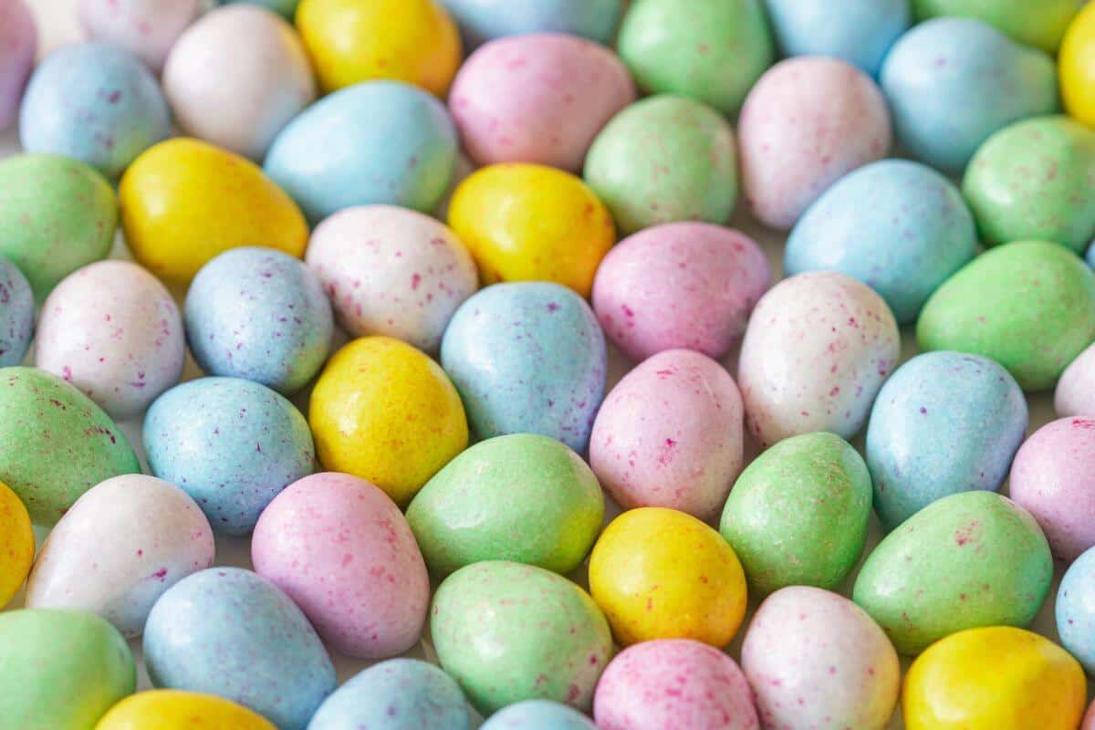 A photo of small chocolate easter eggs