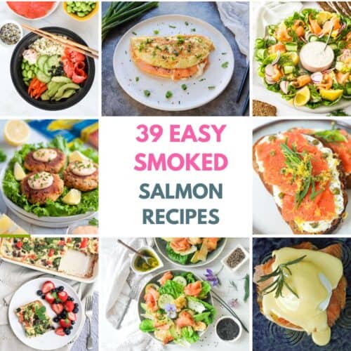 collage of best smoked salmon recipes with post title