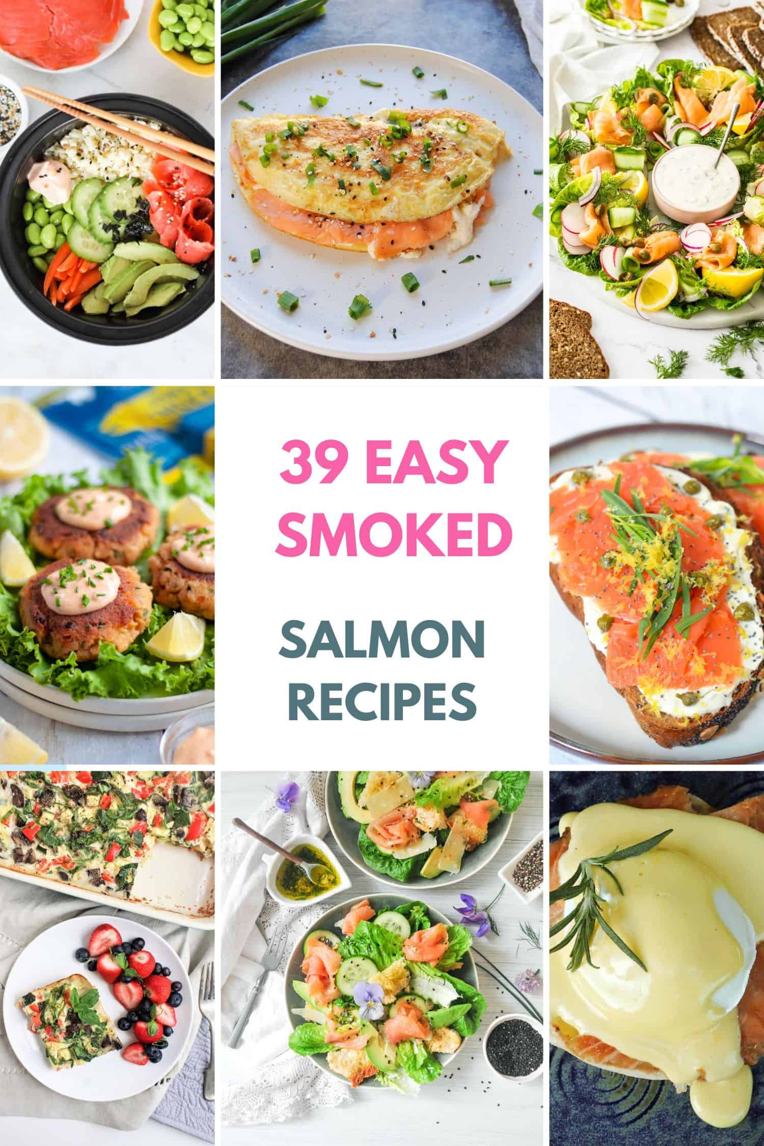 collage of best smoked salmon recipes with post title 