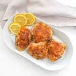 image showing boiled and then broiled chicken thighs