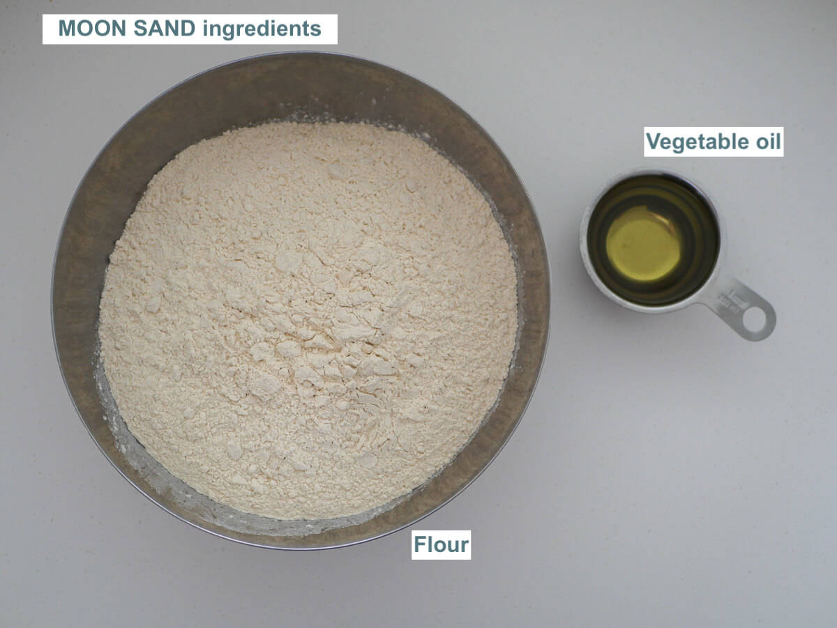 ingredients for diy moon sand 