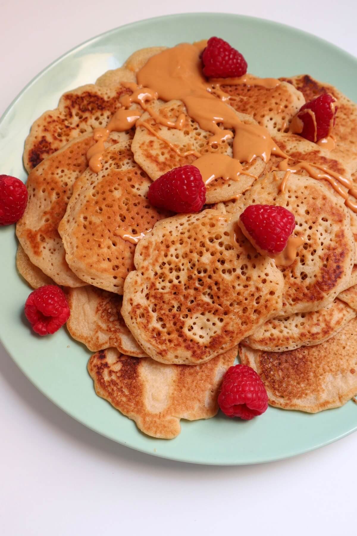 close up of no milk pancakes