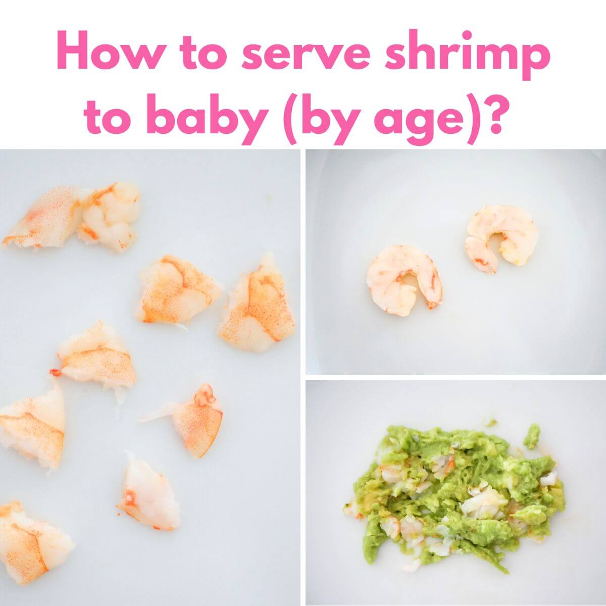 images of how to serve shrimp for baby with title 