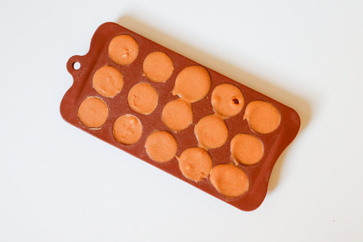 fat bombs in silicone tray ready for freezing