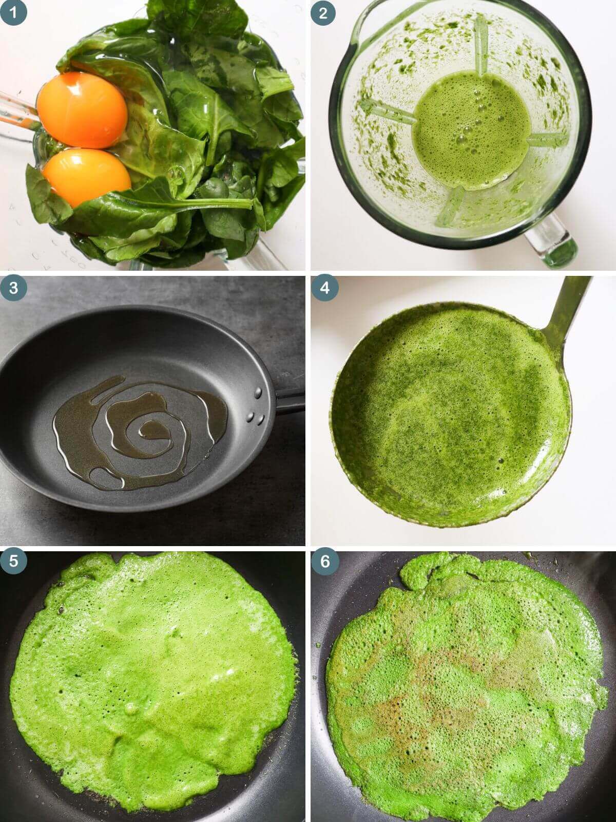 Collage of 6 mages showing how to make the recipe.