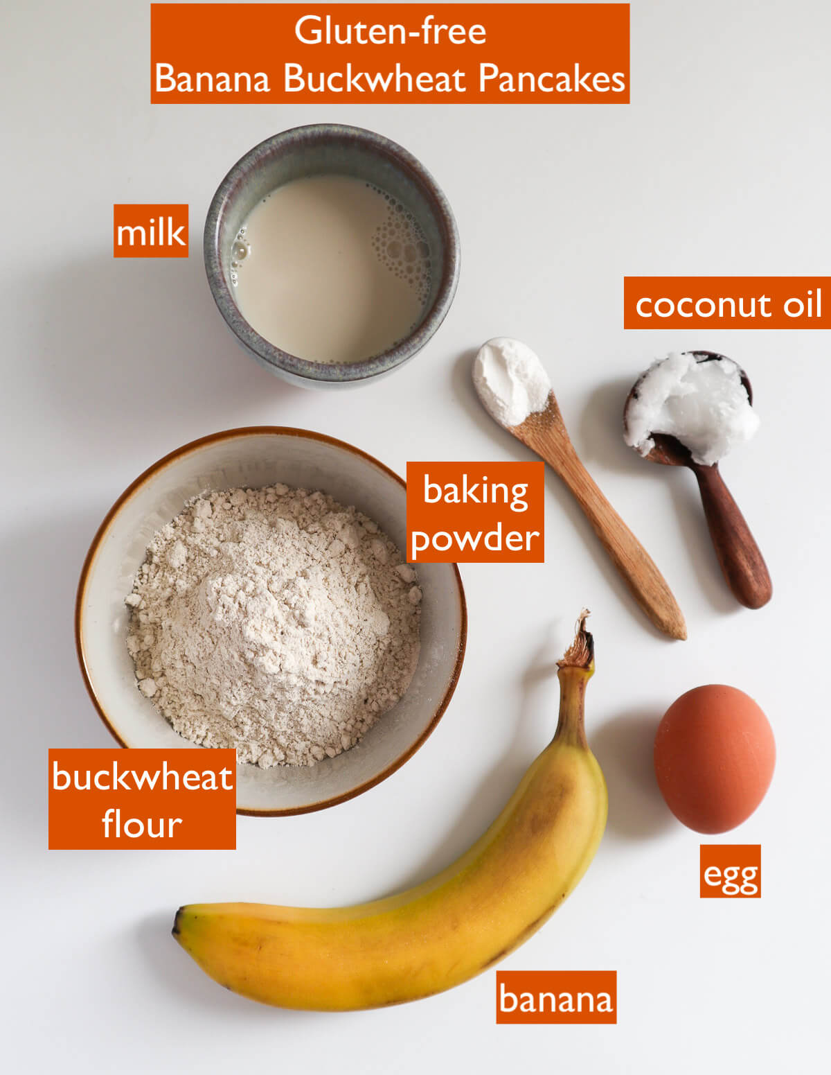 Labelled ingredients on a white background.