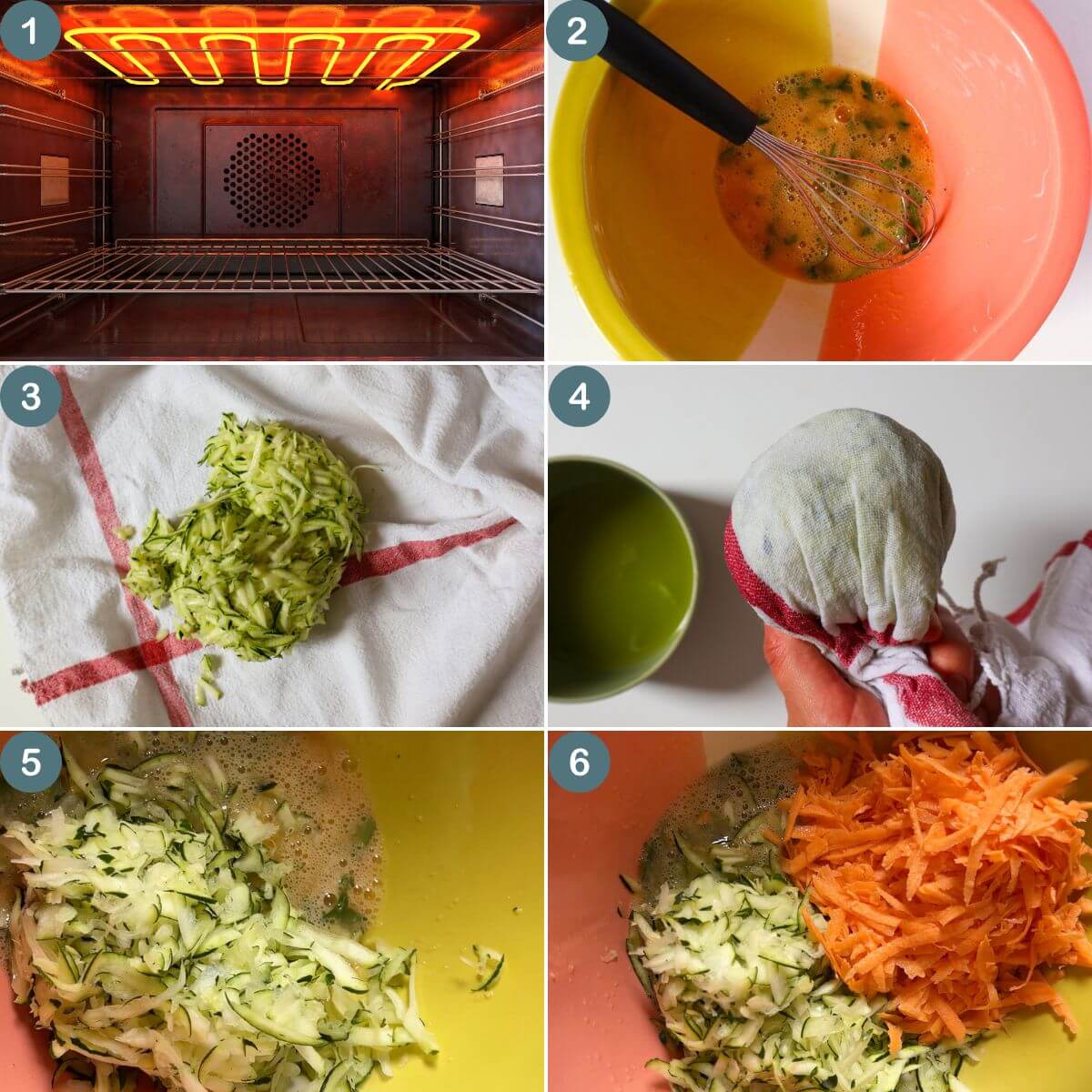 Collage of 6 images showing how to make the recipe