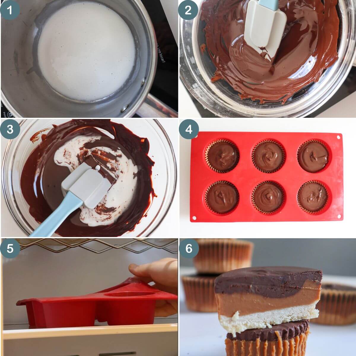 Collage of 6 images showing how to make the recipe.