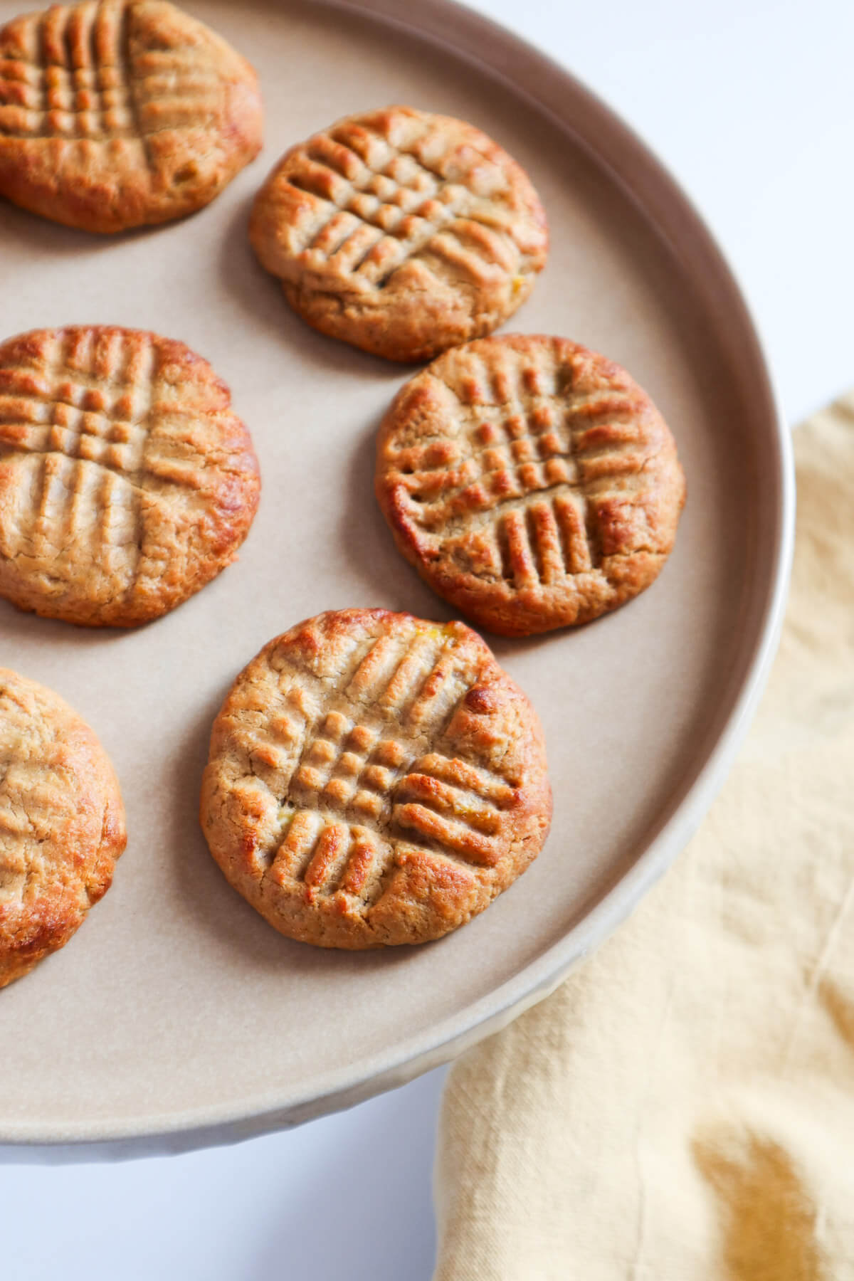 Peanut Butter Cookies on a grey plate