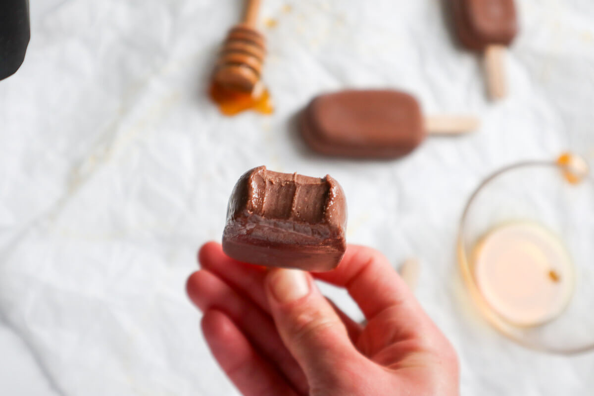 Bitten off vegan nutella ice cream