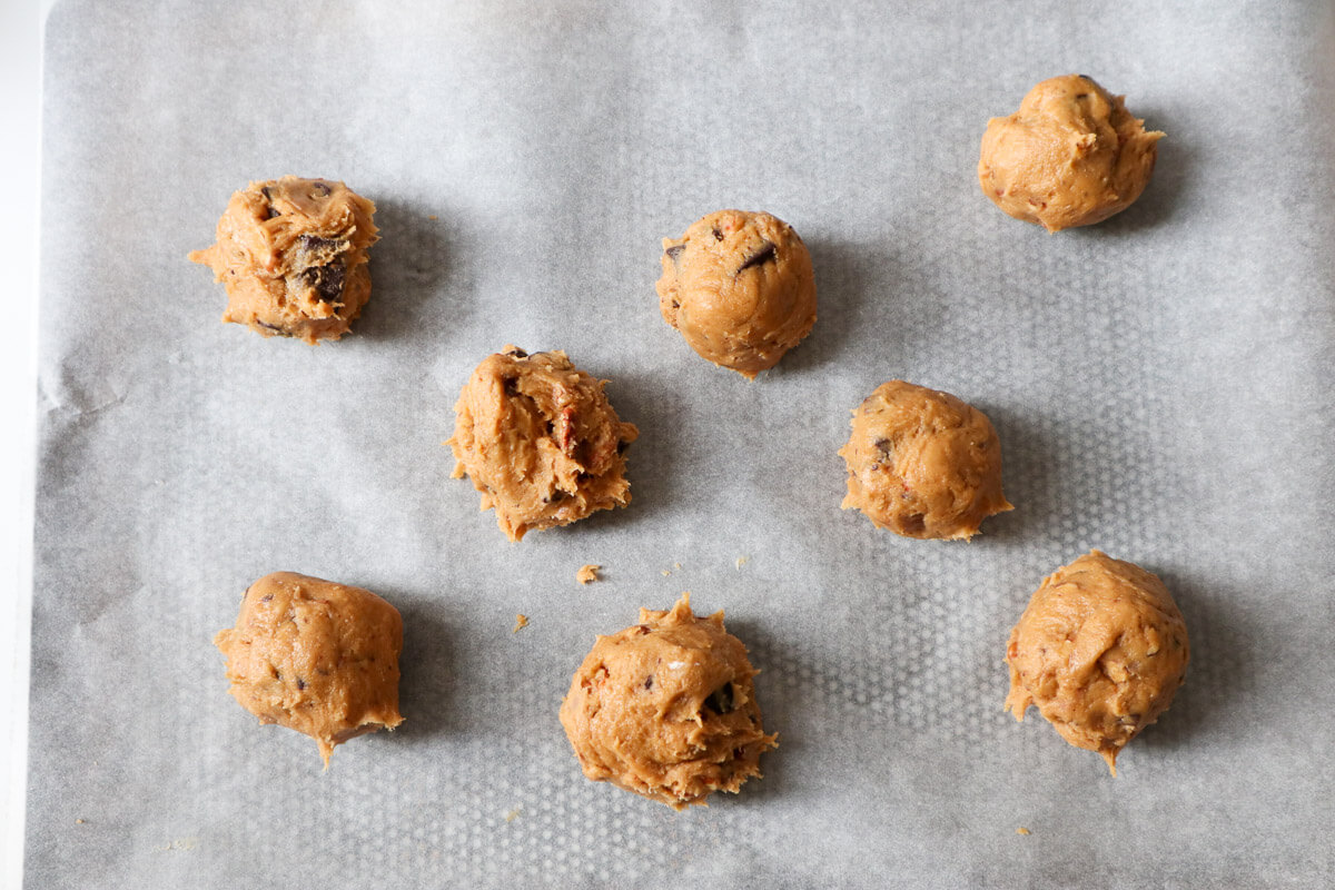 rolled up dough for cookies