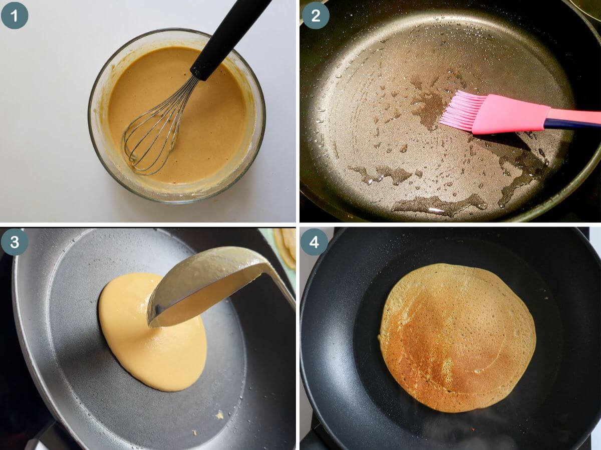 Collage of 4 images showing how to make the recipe